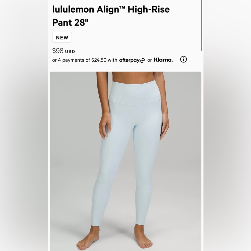 Lululemon align high rise legging 28”